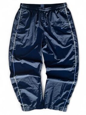 Nike Dark Blue Track Pants with White Piping
